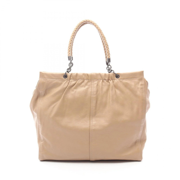 Bottega Veneta Handbags - BOTTEGA VENETA Cream Leather Intrecciato Tote Bag